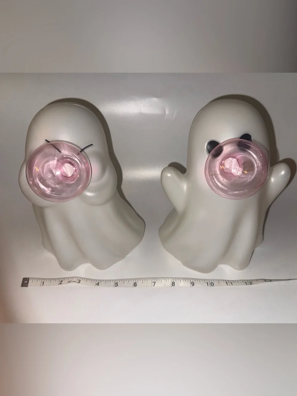 Blow mold pair of adorable ghosts blowing bubbles!